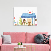 Frau in einem Café Leinwanddruck (Insitu (Wohnzimmer))