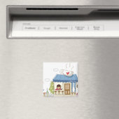Frau in einem Café Magnet (In Situ (Geschirrspüler))