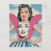 Frau in einem einzigartigen Kleid Postkarte (Vorderseite)