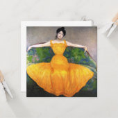 Frau in einem gelben Kleid (von Max Kurzweil) Karte (Vorderseite/Rückseite Beispiel)