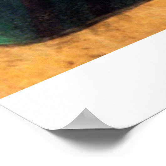 Frau in einem grünen Kleid von Claude Monet Poster (Ecke)