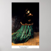 Frau in einem grünen Kleid von Claude Monet Poster (Vorne)