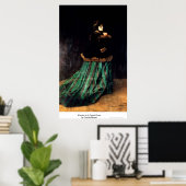 Frau in einem grünen Kleid von Claude Monet Poster (Heimbüro)