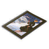 Frau in einem grünen Skiplakat Notizblock (Linke Seite)