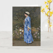 Frau in einem Kimono | Walter Crane Karte (Gelbe Blume)