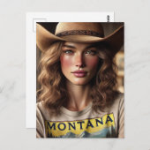 Frau in einem Montana-Hemd Postkarte (Vorne/Hinten)