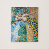 Frau in einem Orangenhain Puzzle (Vertikal)