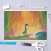 Frau in einem Regensturm Seidenpapier (Handwerk)