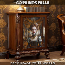 Frau in einem Renaissancekleid in einem barocken R Seidenpapier