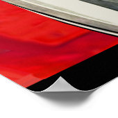 Frau in einem roten Sportwagen Poster (Ecke)