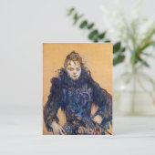 Frau in einem schwarzen Boot von Toulouse-Lautrec Postkarte (Stehend Vorderseite)