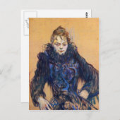 Frau in einem schwarzen Boot von Toulouse-Lautrec Postkarte (Vorne/Hinten)
