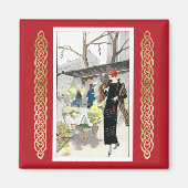 Frau in einem schwarzen Samtkleid (1924) Magnet (Vorne)