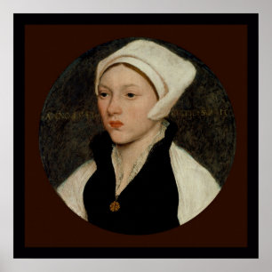 Frau in einem weißen Coif durch Holbein Poster