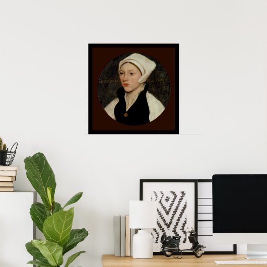 Frau in einem weißen Coif von Holbein Canvas Print Poster (Heimbüro)