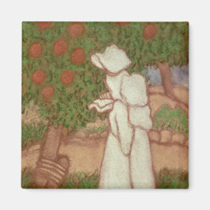 Frau in einem weißen Kleid, 1896 Magnet