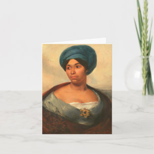 FRAU IN EINER BLAUEN TÜRBISCHEN KUNSTKARTE KARTE