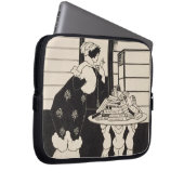 Frau in einer Buchhandlung, Entwurf für ein Laptopschutzhülle (Vorne Rechts)