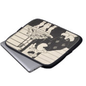 Frau in einer Buchhandlung, Entwurf für ein Laptopschutzhülle (Vorne Knopf)