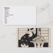 Frau in einer Buchhandlung, Entwurf für ein Visitenkarte (Vorne/Hinten)