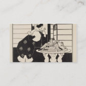 Frau in einer Buchhandlung, Entwurf für ein Visitenkarte (Rückseite)