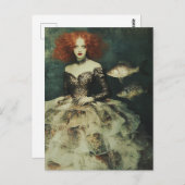 Frau in einer Fantasie von Tulle und Fishscale Dre Postkarte (Vorne/Hinten)