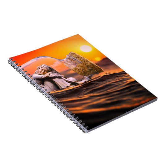 Frau in einer Flasche Notizblock (Rechte Seite)