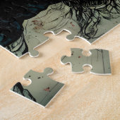 Frau in einer Gasmaske mit Blume Puzzle (Seite)