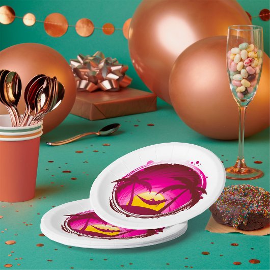 Frau in einer Hängematte Pappteller