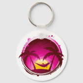 Frau in einer Hängematte Schlüsselanhänger (Rückseite)