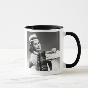 Frau in einer Kappe Tasse