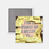 Frau in einer Mission, Motivierend Magnet (Vorderseite/Rückseite)