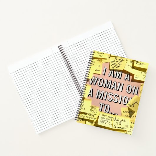 Frau in einer Mission, Motivierend Notizblock (Innenseite)