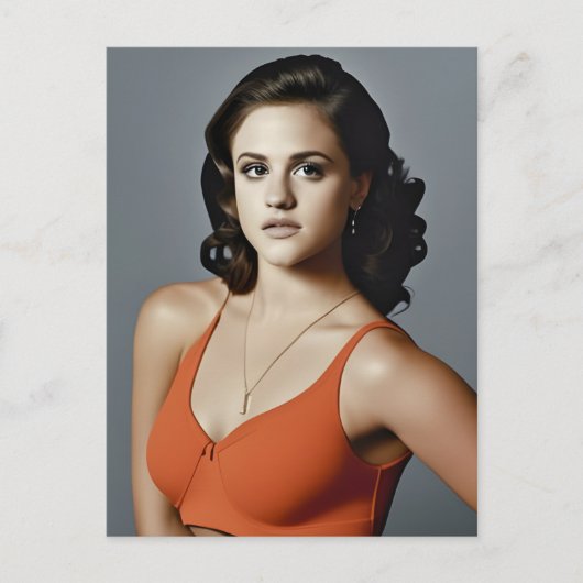 Frau in einer Orangen Sporthalle Postkarte (Vorderseite)