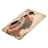 Frau in farbenfrohen Kimono Magnet (Linke Seite)