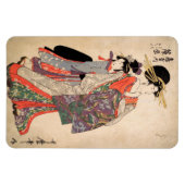 Frau in farbenfrohen Kimono Magnet (Horizontal)