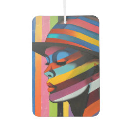 Frau in farbenfroher Hut 3 markante Silhouette Autolufterfrischer