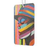 Frau in farbenfroher Hut 3 markante Silhouette Autolufterfrischer (Links)