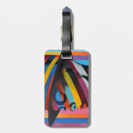 Frau in farbenfroher Hut 3 markante Silhouette Gepäckanhänger