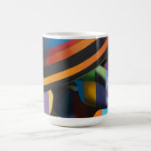 Frau in farbenfroher Hut 4 markante Silhouette Kaffeetasse (Mittel)
