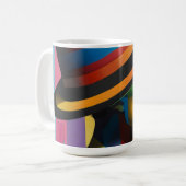 Frau in farbenfroher Hut 4 markante Silhouette Kaffeetasse (Vorderseite Links)