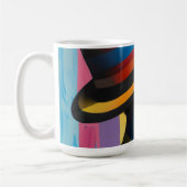 Frau in farbenfroher Hut 4 markante Silhouette Kaffeetasse (Links)