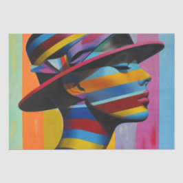 Frau in farbenfroher Hut 6 markante Silhouette Seidenpapier