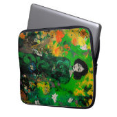 Frau in farbenprächtigem Feld Laptopschutzhülle (Vorderseite Links)