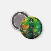 Frau in farbenprächtigem Feld Magnet (Vorderseite/Rückseite)