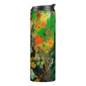 Frau in farbenprächtigem Feld Thermosbecher (Nach links gedreht)