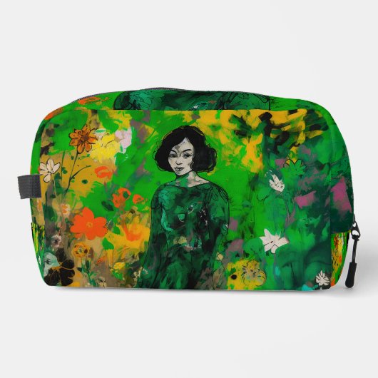 Frau in farbenprächtigem Feld Waschbeutel (Vorderseite)