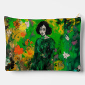 Frau in farbenprächtigem Feld Zubehörtasche (Rückseite)