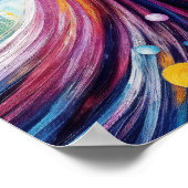 Frau in fließendem Gewand, die in farbenfrohen Wäl Poster (Ecke)