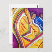 Frau in gelbem Kleid Postkarte (Vorne/Hinten)